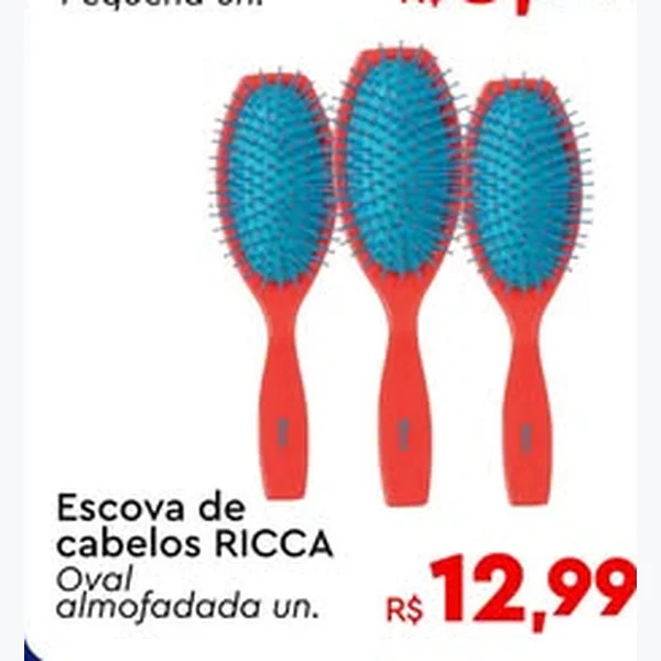 Escova de Cabelo Oval Almofadada Ricca