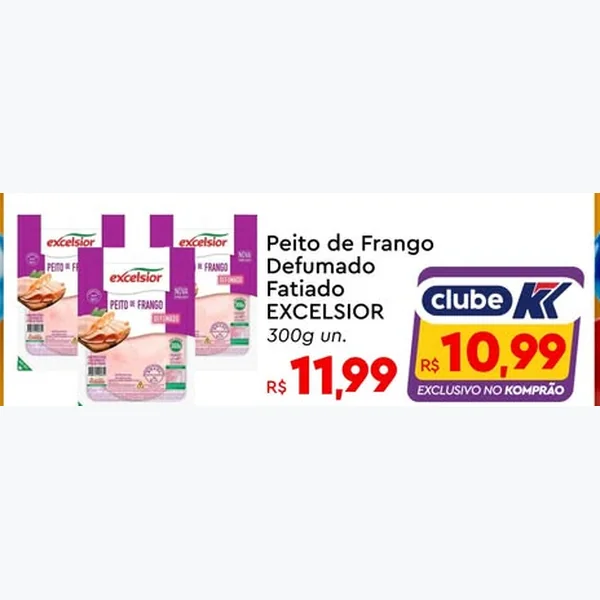 Peito de Frango Defumado Fatiado EXCELSIOR 300 g