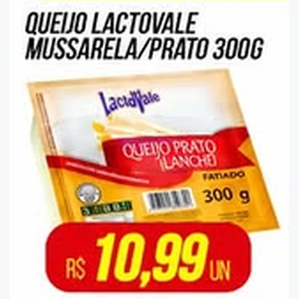 Recorte do encarte de Queijo Prato Lactovale 300 g