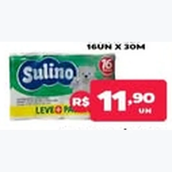 Papel Higiênico Folha Simples Sulino 16 un × 30 un