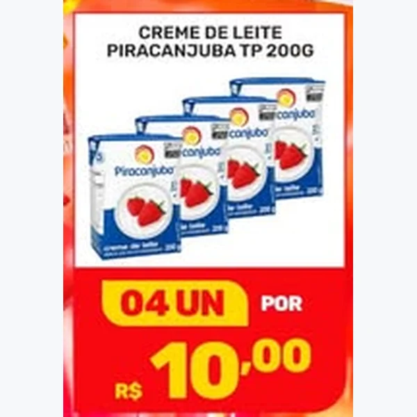 Recorte do encarte de Creme de Leite Piracanjuba 200 g