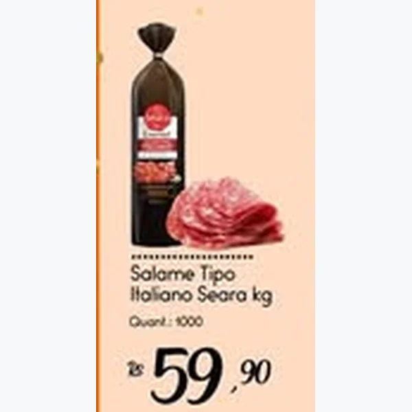 Recorte do encarte de Salame Tipo Italiano Seara