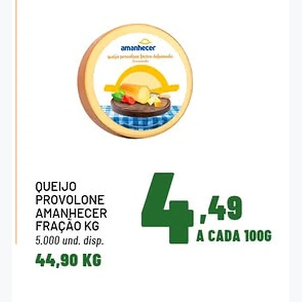 Recorte do encarte de Queijo Provolone Amanhecer