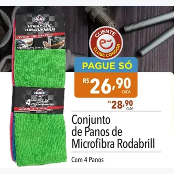 Conjunto de Panos de Microfibra Rodabrill 4 un
