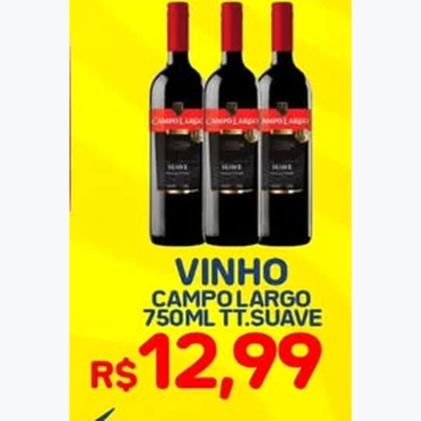 Recorte do encarte de Vinho Tinto Suave Campo Largo 750 ml