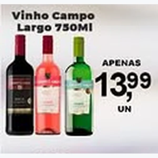 Recorte do encarte de Vinho Campo Largo 750 ml