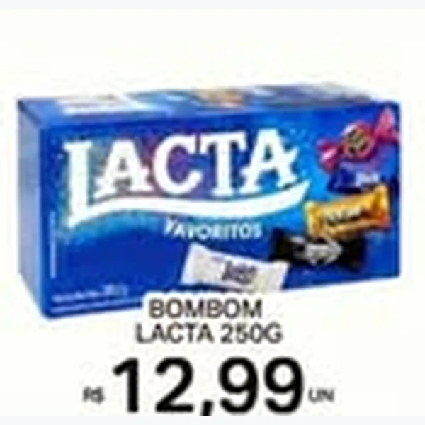 Recorte do encarte de Bombom Lacta 250 g