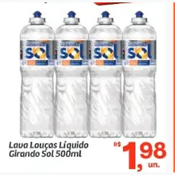 Lava Louças Líquido Girando Sol 500 ml