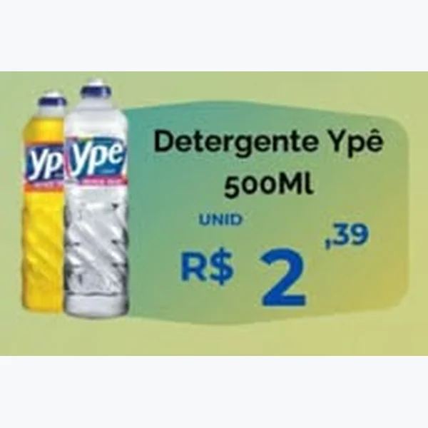 Recorte do encarte de Detergente Ypê 500 ml