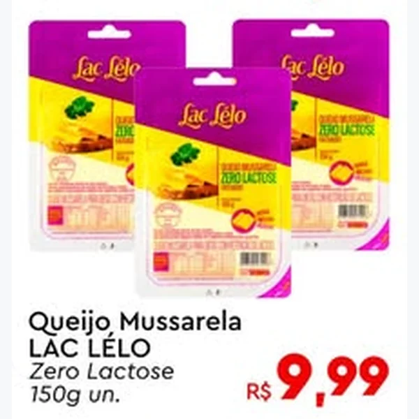 Queijo Mussarela Zero Lactose Lac Lélo 150 g