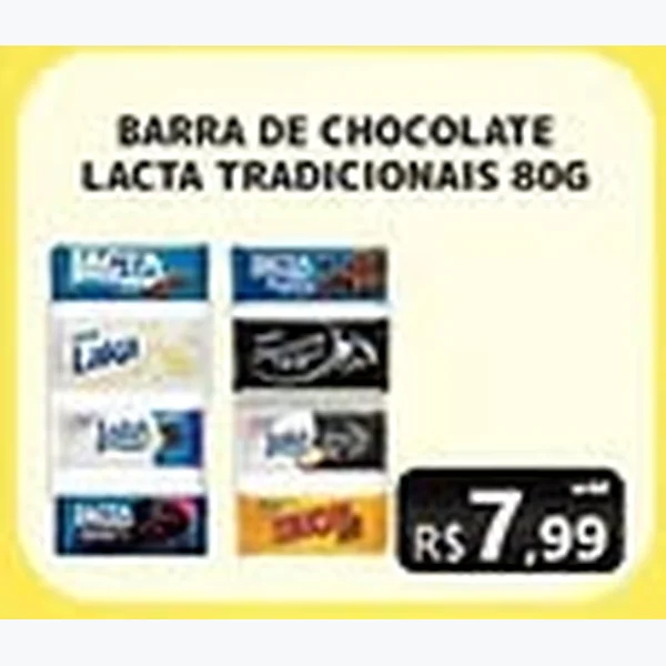 Recorte do encarte de Barra de Chocolate Lacta