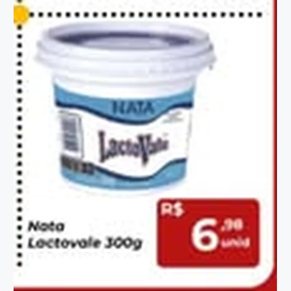Recorte do encarte de Nata Lactovale 300 g