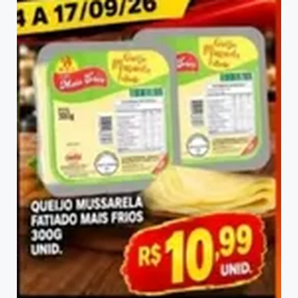 Queijo Mussarela Fatiado Mais Frios 300 g