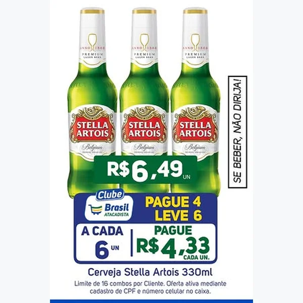 Recorte do encarte de Cerveja Stella Artois 330 ml