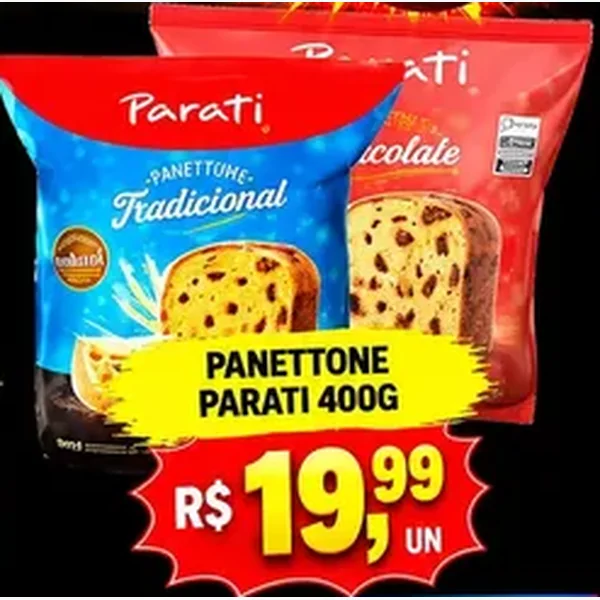 Recorte do encarte de Panettone Tradicional Parati 400 g