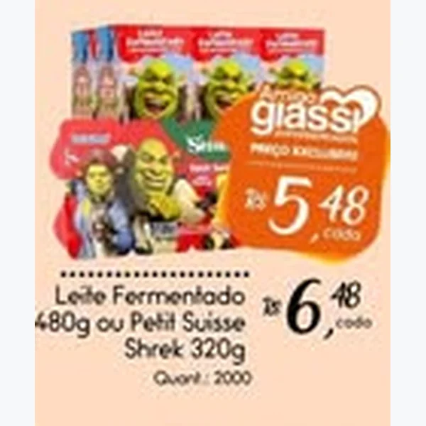 Recorte do encarte de Petit Suisse Shrek 320 g