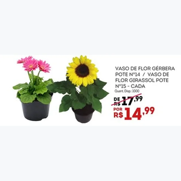 Vaso de Flor Girassol Pote Nº15
