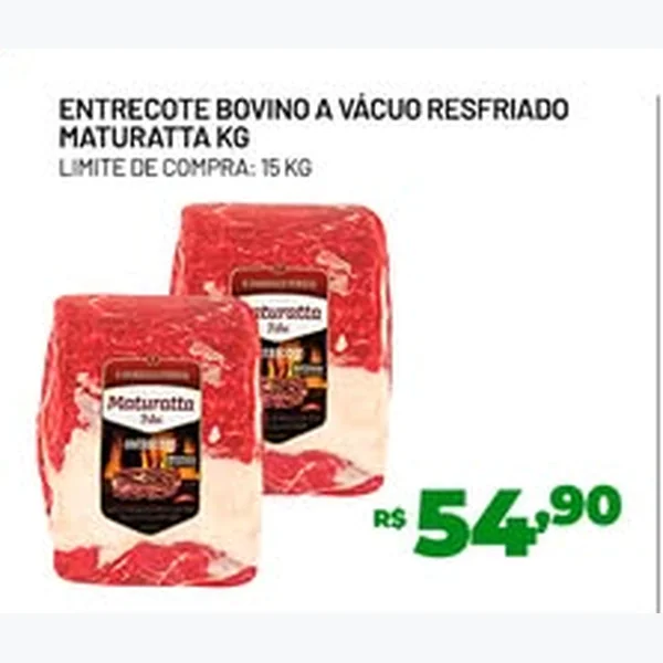 Recorte do encarte de Entrecote Bovino a Vácuo Resfriado Maturatta