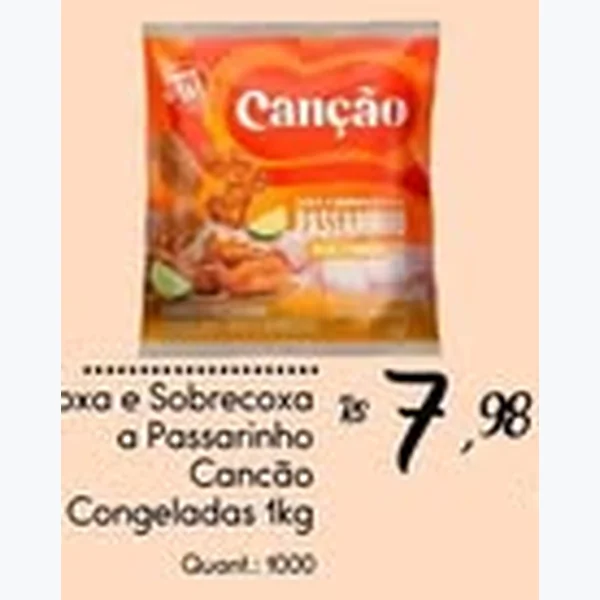 Recorte do encarte de Coxa e Sobrecoxa a Passarinho Congelada Canção 1 kg