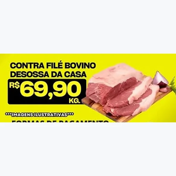 Recorte do encarte de Contra Filé Bovino Desossa