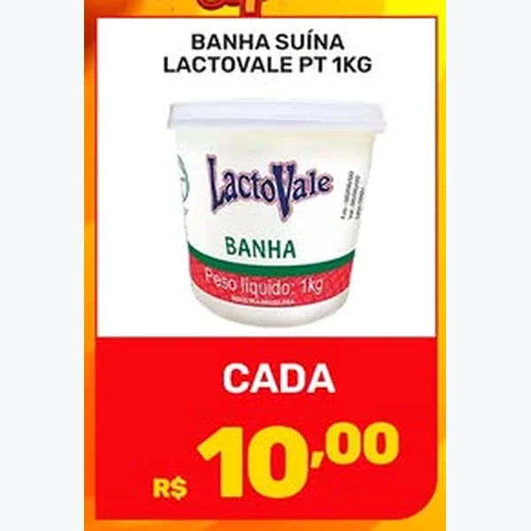 Recorte do encarte de Banha Suína Lactovale 1 kg