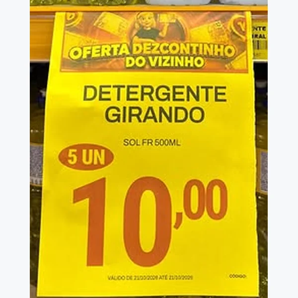 Recorte do encarte de Detergente Girando Sol 500 ml