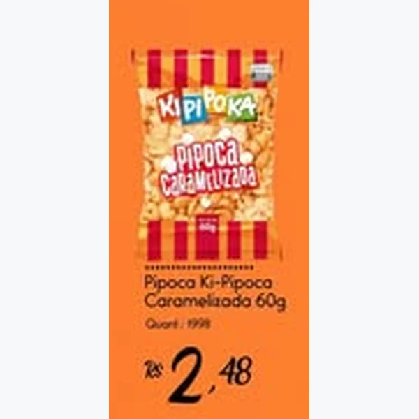 Recorte do encarte de Pipoca Caramelizada Ki-Pipoca 60 g