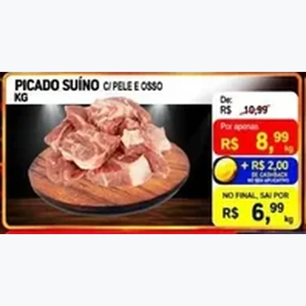 Picado Suíno C/ Pele e Osso