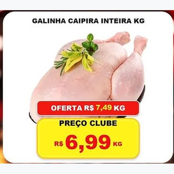 Recorte do encarte de Galinha Caipira Inteira