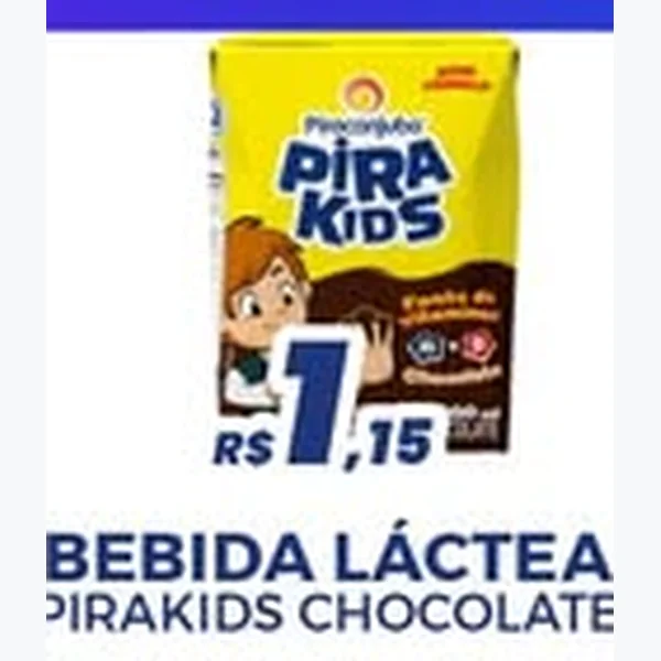 Recorte do encarte de Bebida Láctea Chocolate Pirakids 200 ml