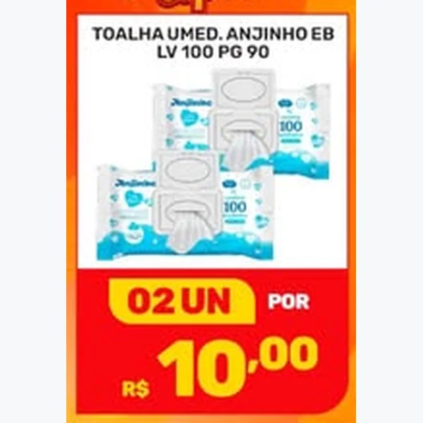 Recorte do encarte de Toalha Umedecida Anjinho 100 un