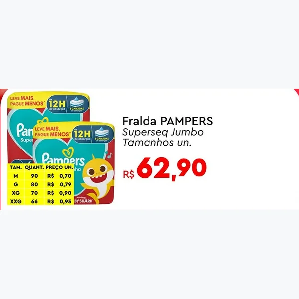 Fralda Supersec Jumbo Pampers
