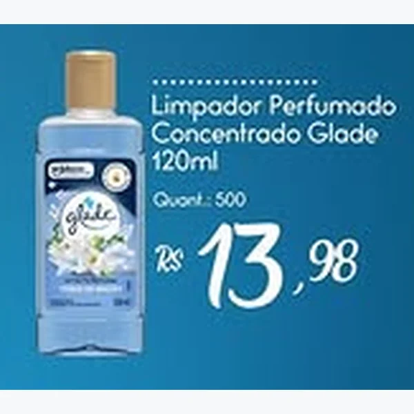 Recorte do encarte de Limpador Perfumado Concentrado Glade 120 ml