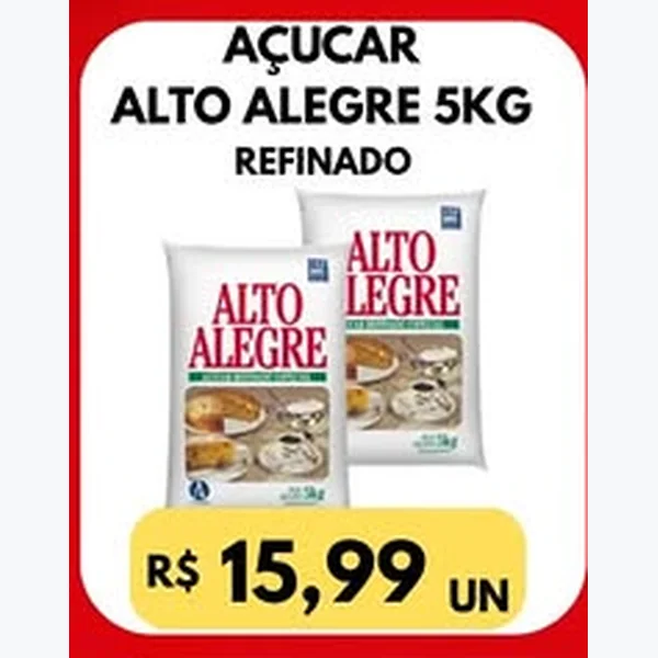 Açúcar Refinado Alto Alegre 5 kg