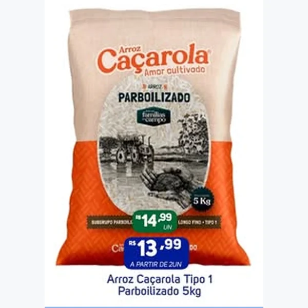 Arroz Parboilizado Tipo 1 Caçarola 5 kg