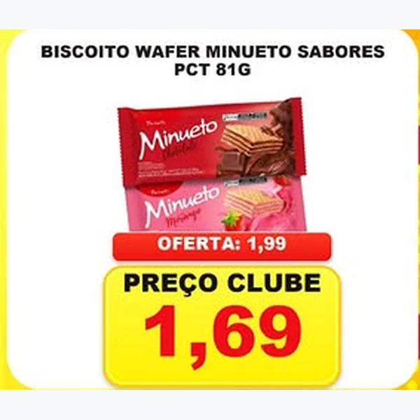 Biscoito Wafer Sabores Minueto 81 g