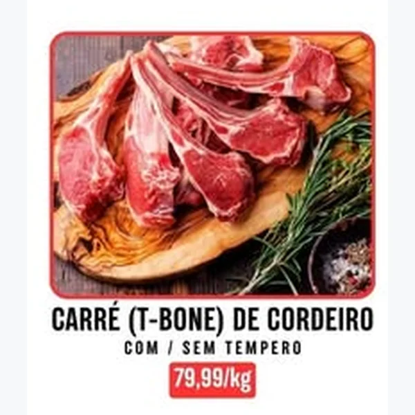 Carré (t-bone) de Cordeiro Com/sem Tempero