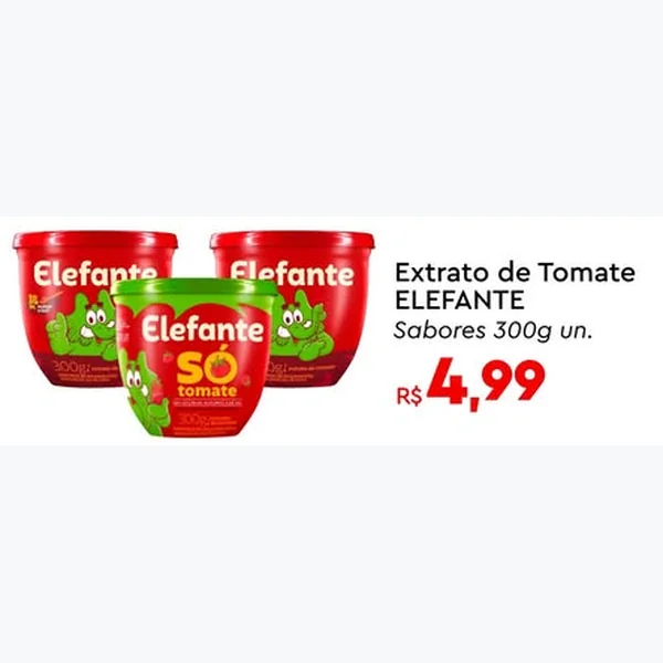 Recorte do encarte de Extrato de Tomate Elefante 300 g