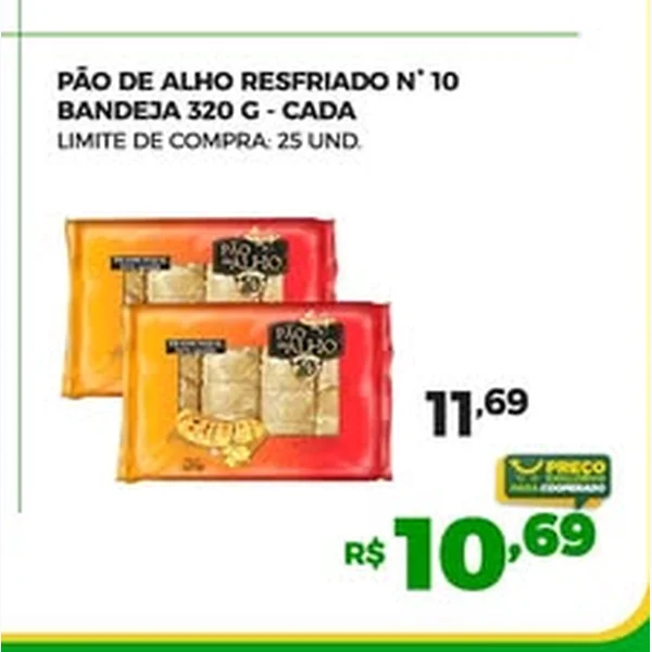 Recorte do encarte de Pão de Alho Resfriado Nº 10 320 g