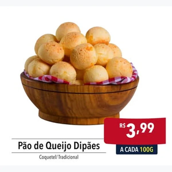 Recorte do encarte de Pão de Queijo Tradicional Dipães