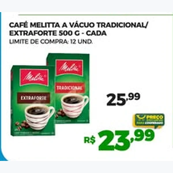 Recorte do encarte de Café a Vácuo Tradicional Melitta
