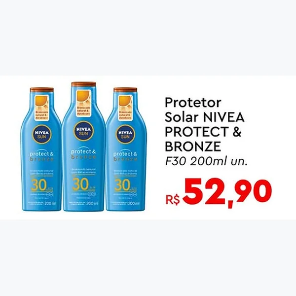 Protetor Solar Protect & Bronze F30 Nivea 200 ml