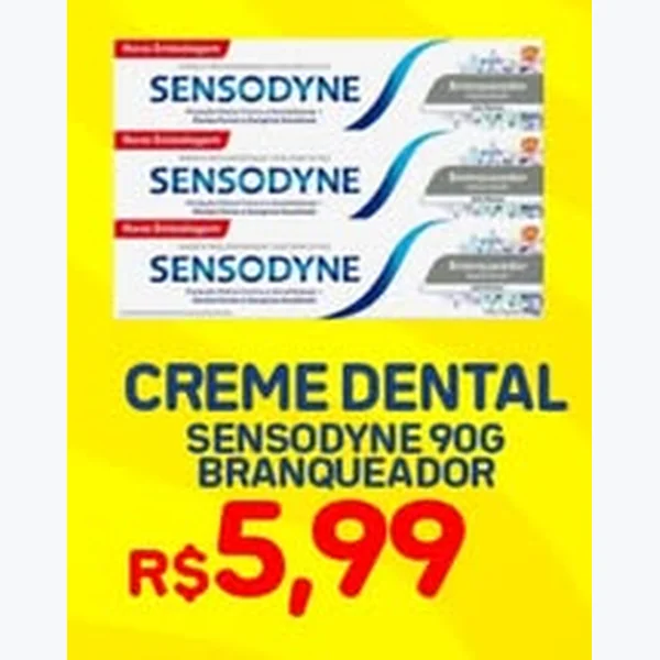 Recorte do encarte de Creme Dental Branqueador Sensodyne 90 g