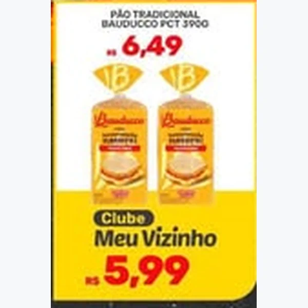 Recorte do encarte de Pão Tradicional Bauducco 390 g