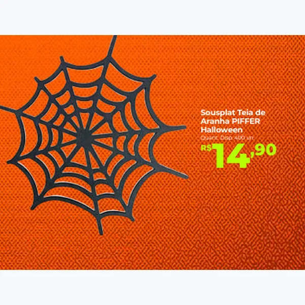 Sousplat Teia de Aranha Halloween PIFFER