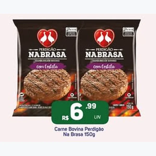 Recorte do encarte de Hambúrguer Bovino com Costela Perdigão 150 g
