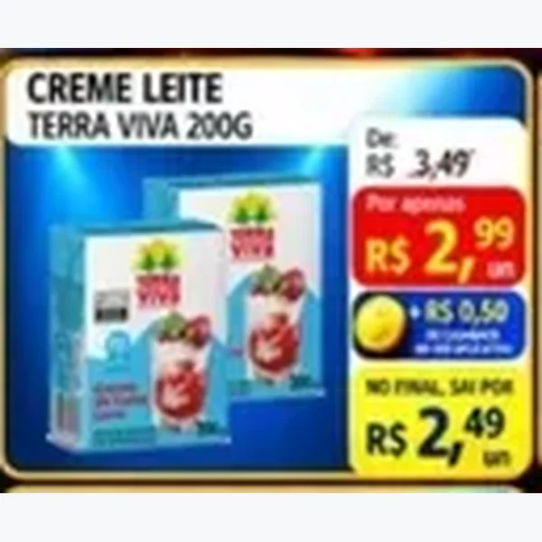 Creme de Leite Terra Viva 200 g