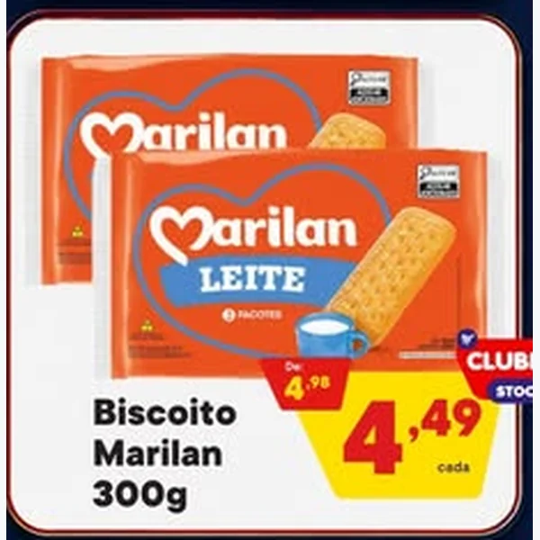 Biscoito Leite Marilan 2 un × 300 g