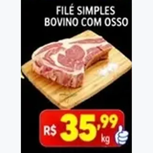 Recorte do encarte de Filé Simples Bovino com Osso