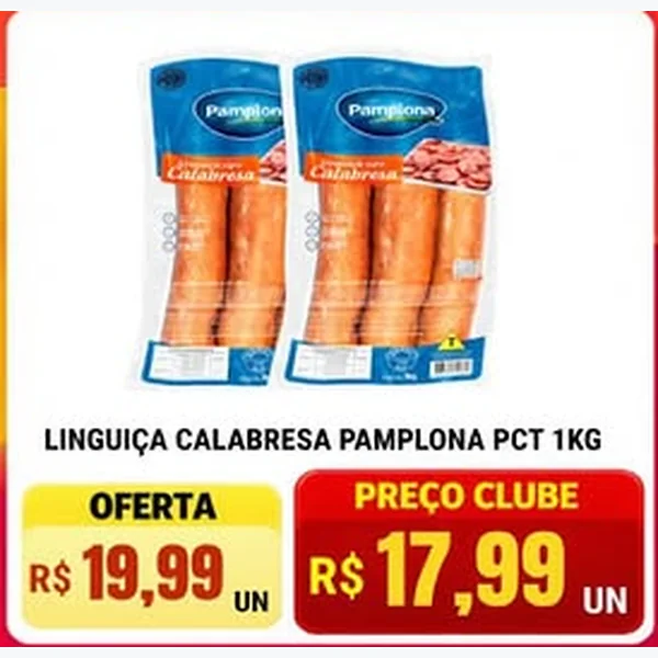 Recorte do encarte de Linguiça Calabresa Pamplona 1 kg